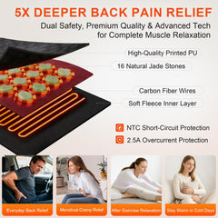 UTK heating belt with jade stones emitting gentle heat for deep relaxation.
