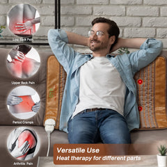 UTK far infrared heating pad showing 4-in-1 therapy features for enhanced relaxation.