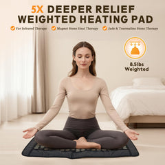 UTK heating pad on back delivers deep warmth across the spine.