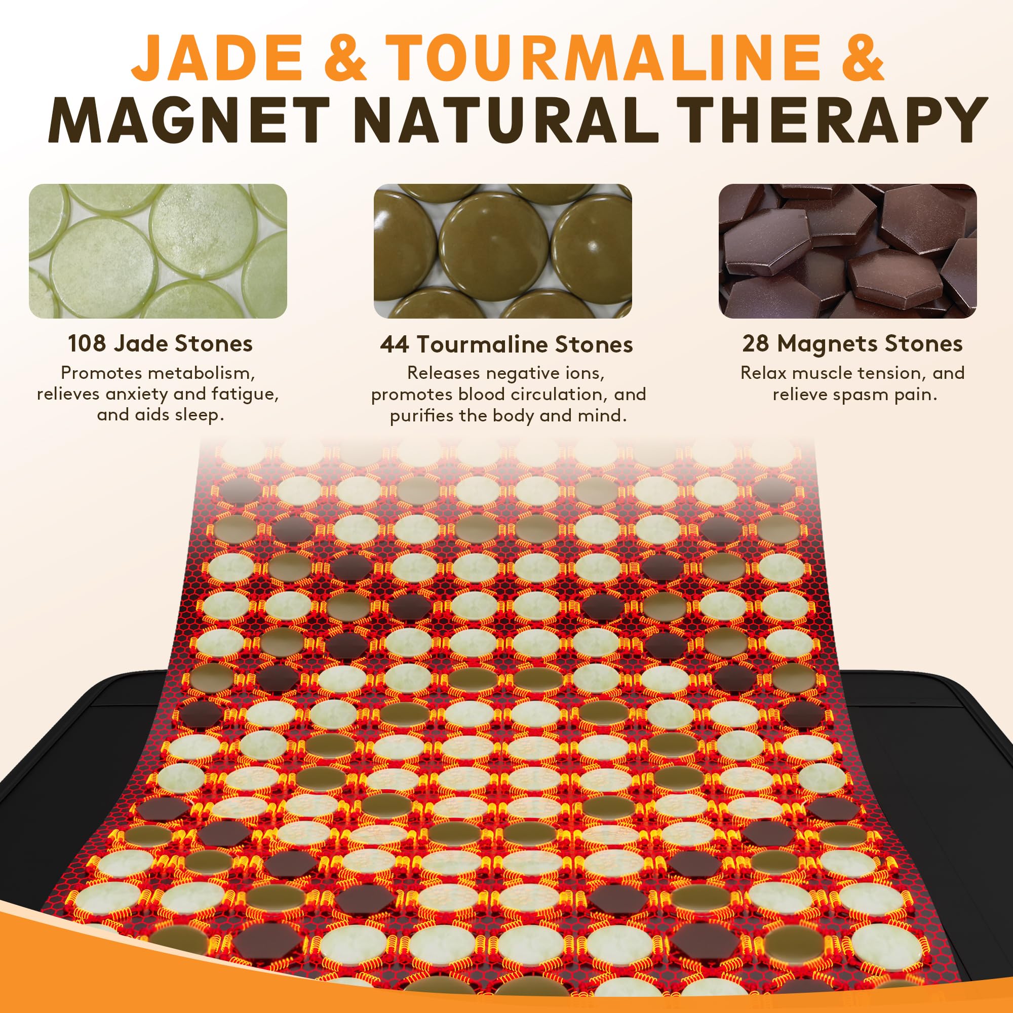 UTK jade layer provides gentle, sustained heat for comfort.