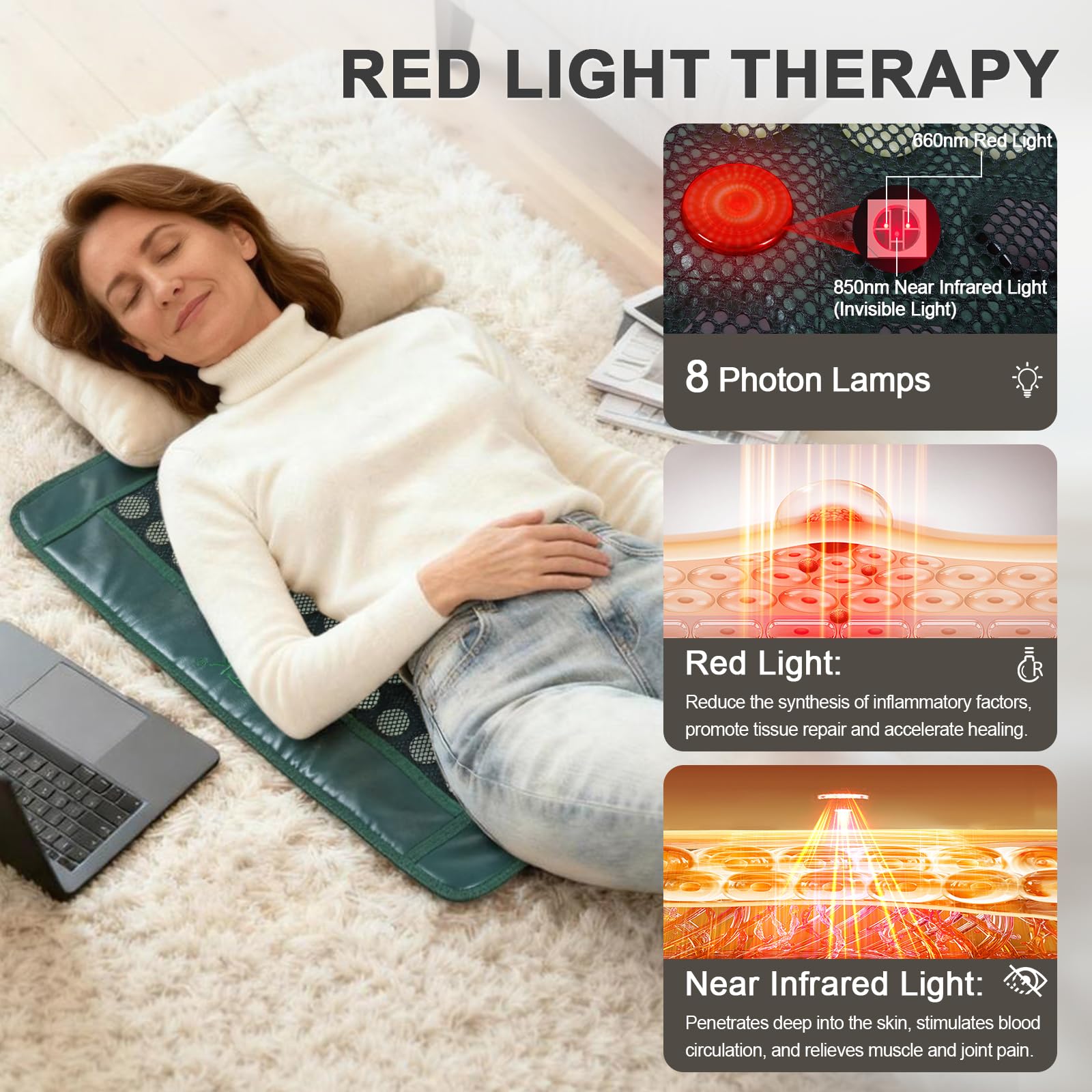 UTK red light therapy LEDs glowing during treatment