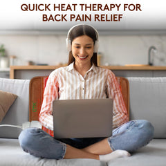 UTK far infrared heating pad in a relaxed home setting for easy use