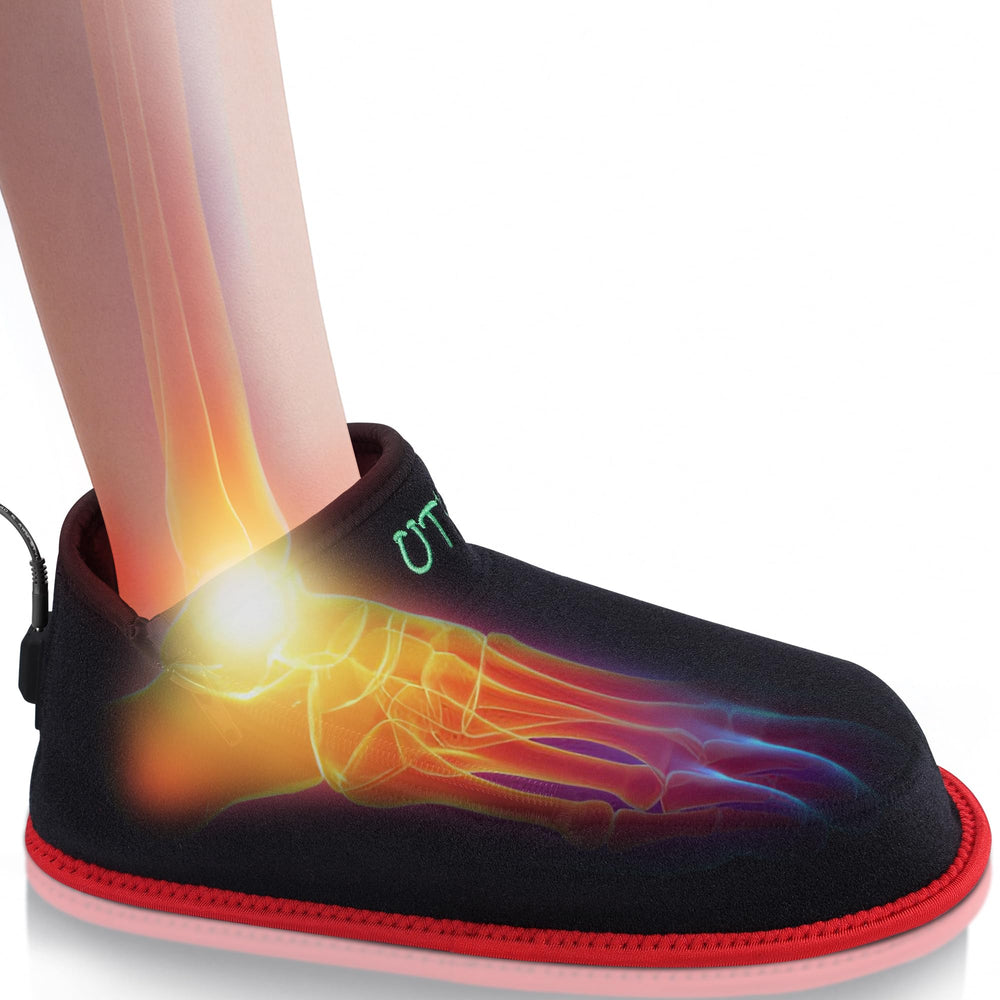UTK full-wrap foot therapy shoe delivers red and near-infrared light for targeted care.