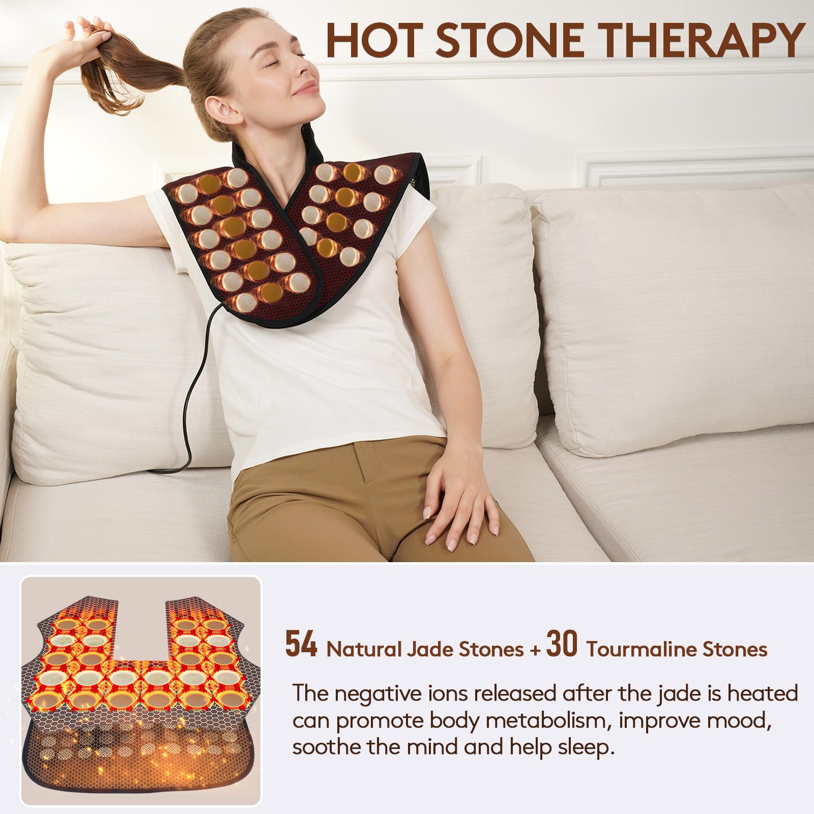 UTK jade and stone therapy heat panel for soothing warmth