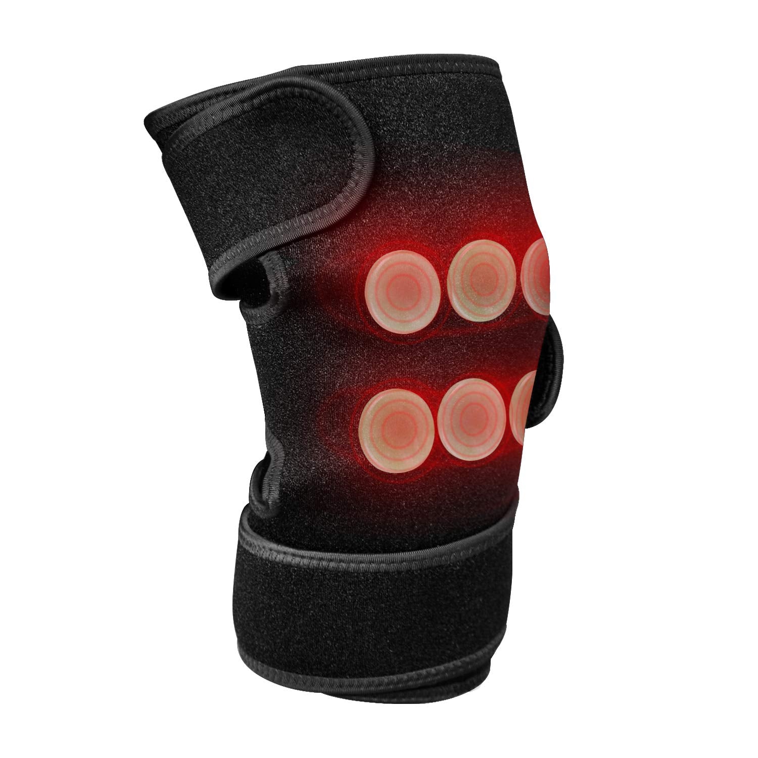 UTK knee heating pad on leg delivers targeted warmth for knee comfort.