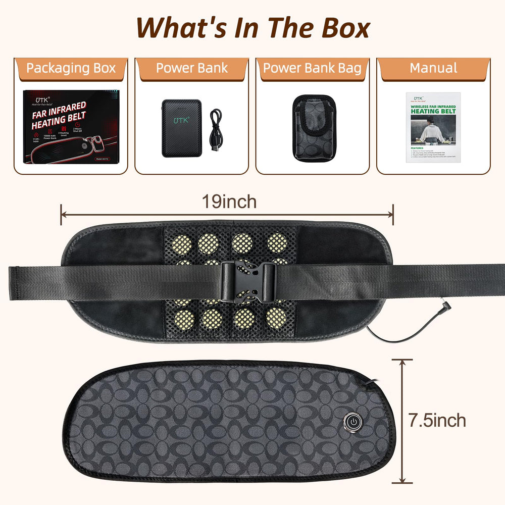 UTK lower back heat belt features jade stones for targeted warmth