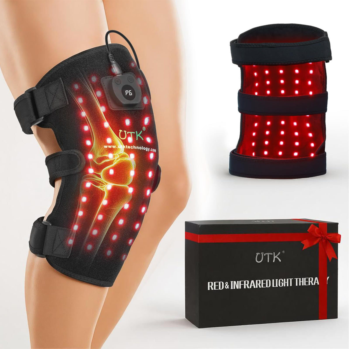 UTK red light knee pad in action for at‑home therapy and comfort