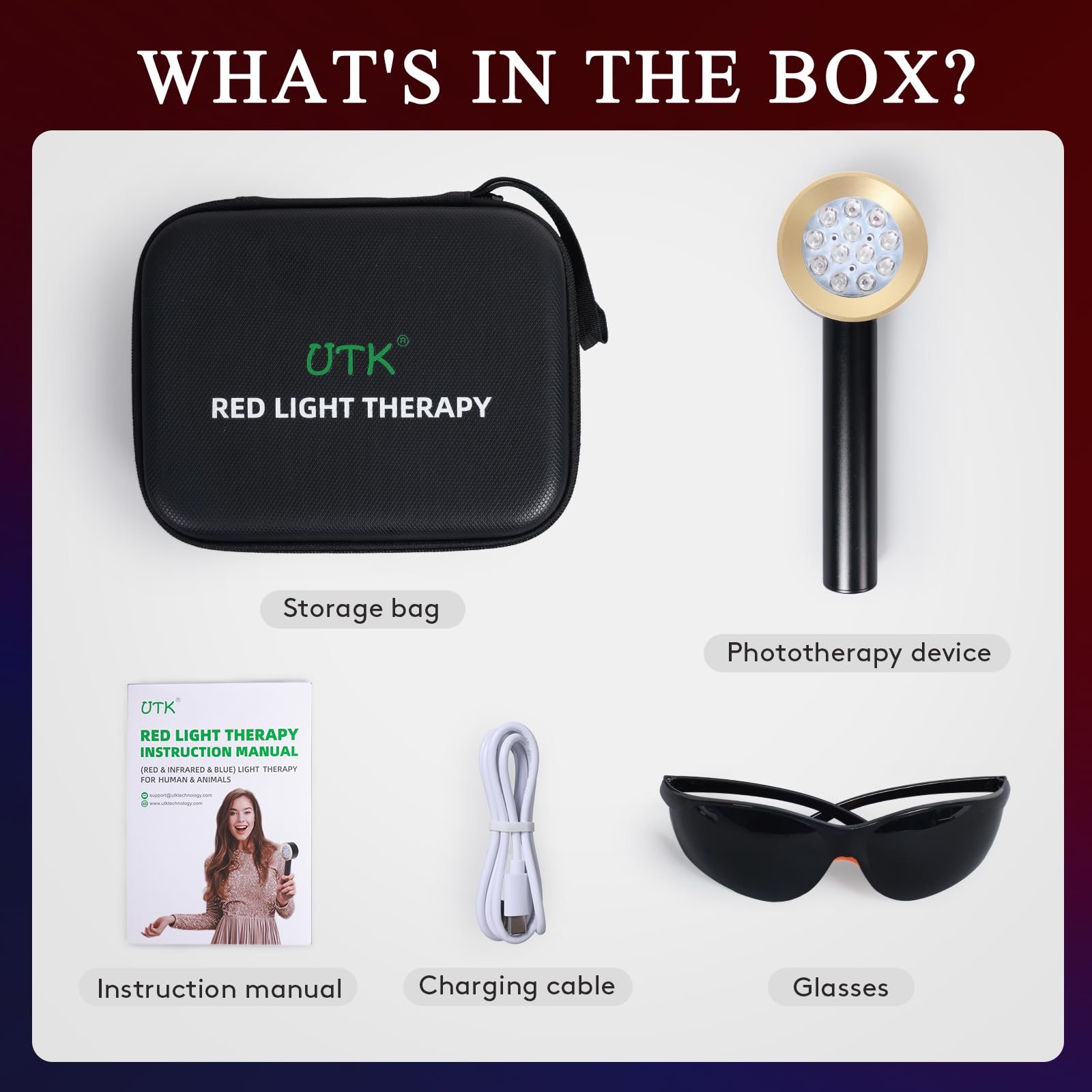 UTK in-use on hand-face setup for convenient at-home wellness sessions.