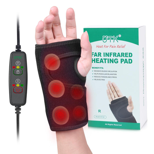 UTK Thumb Wrist Brace Heating Pad front view for targeted wrist warmth and relief.