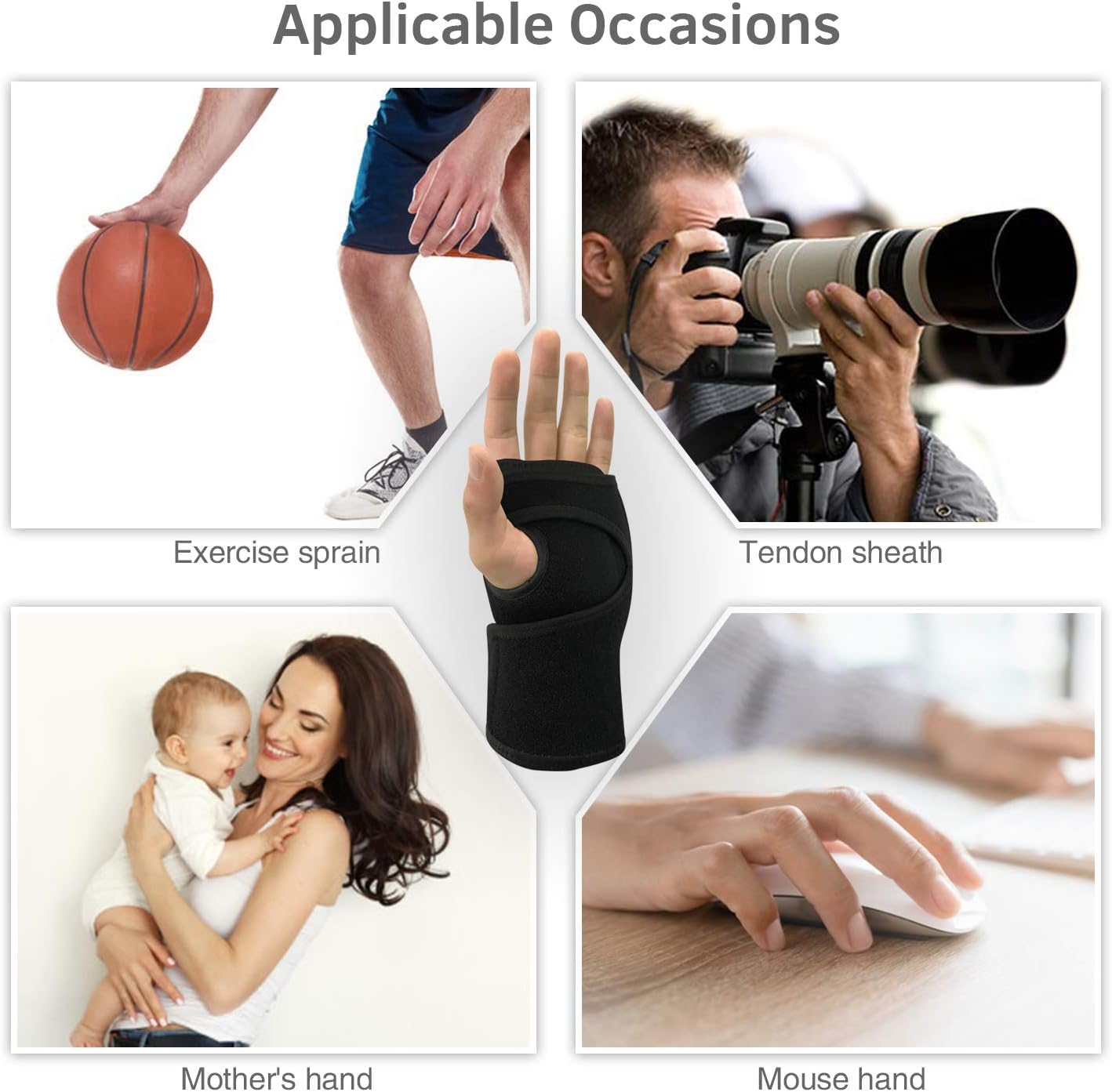 UTK Thumb Wrist Brace Heating Pad with natural jade inlay for infrared warmth.
