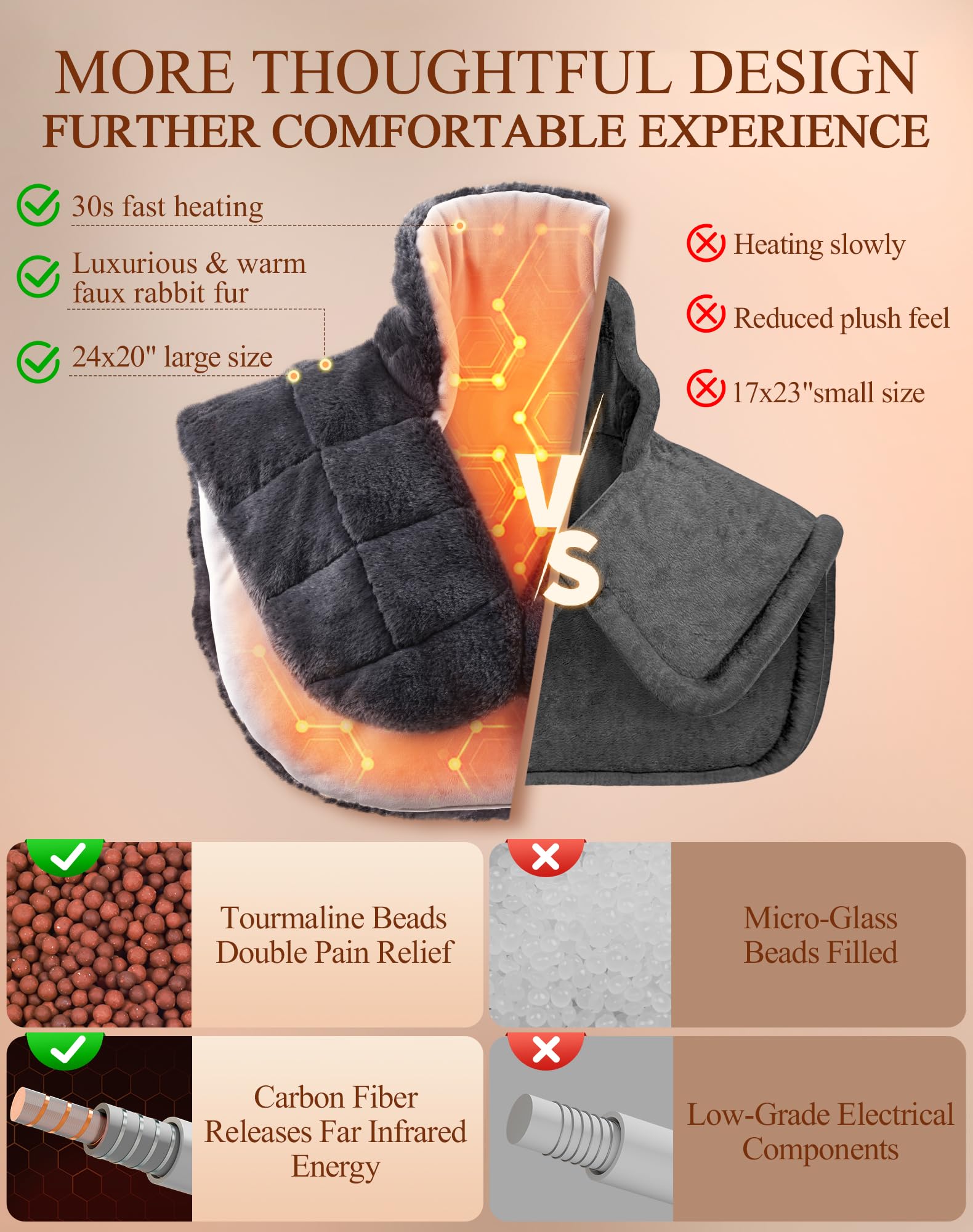 UTK weighted-design with tourmaline-balls enhances fit and heat.