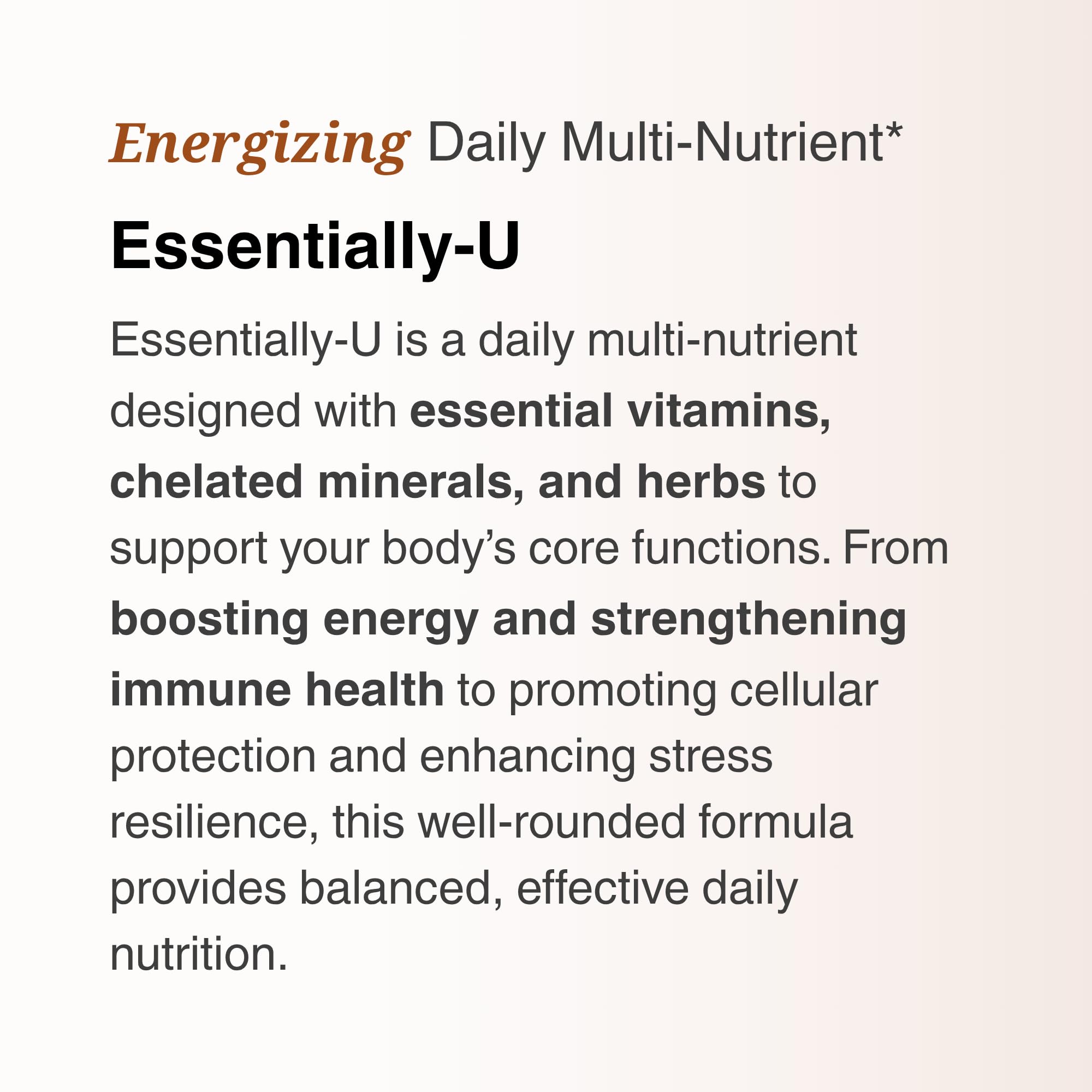 Front label of Utzy Naturals Essentially-U multinutrient
