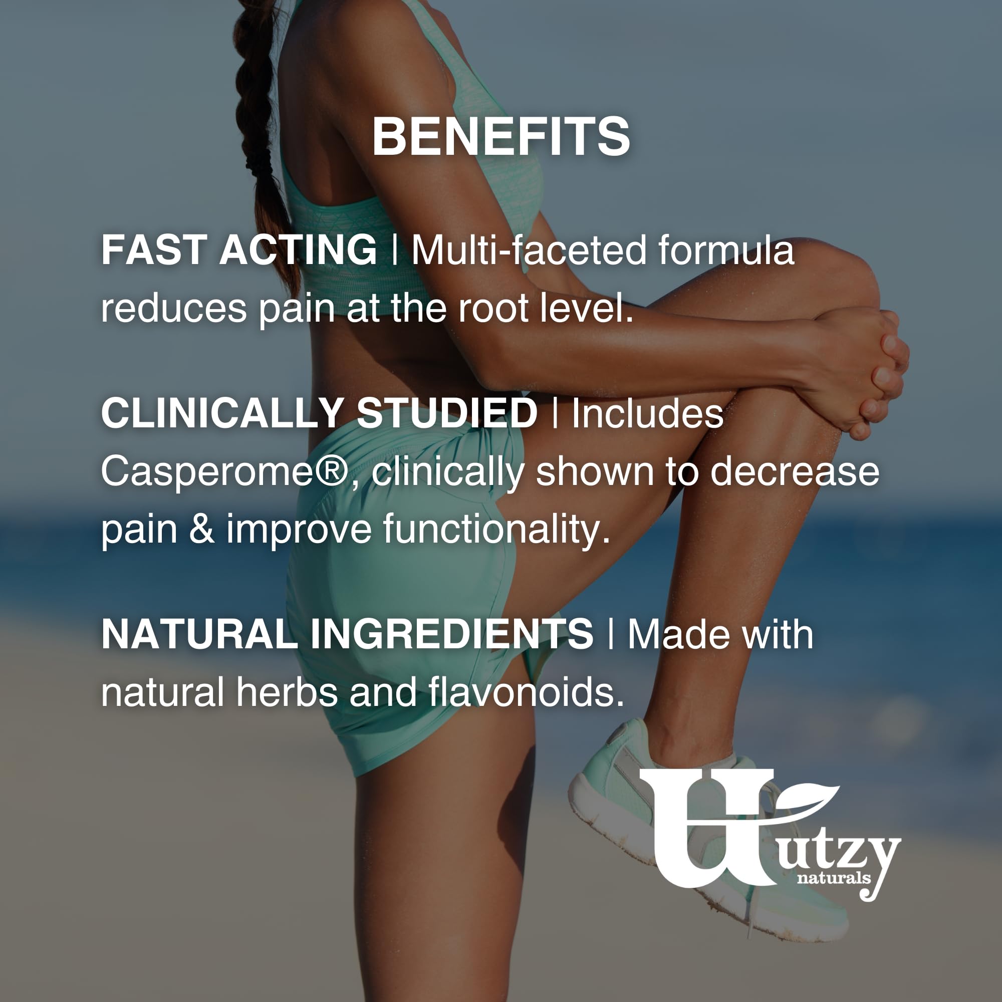 Utzy Naturals Inflavinol Casperome Boswellia label detail.