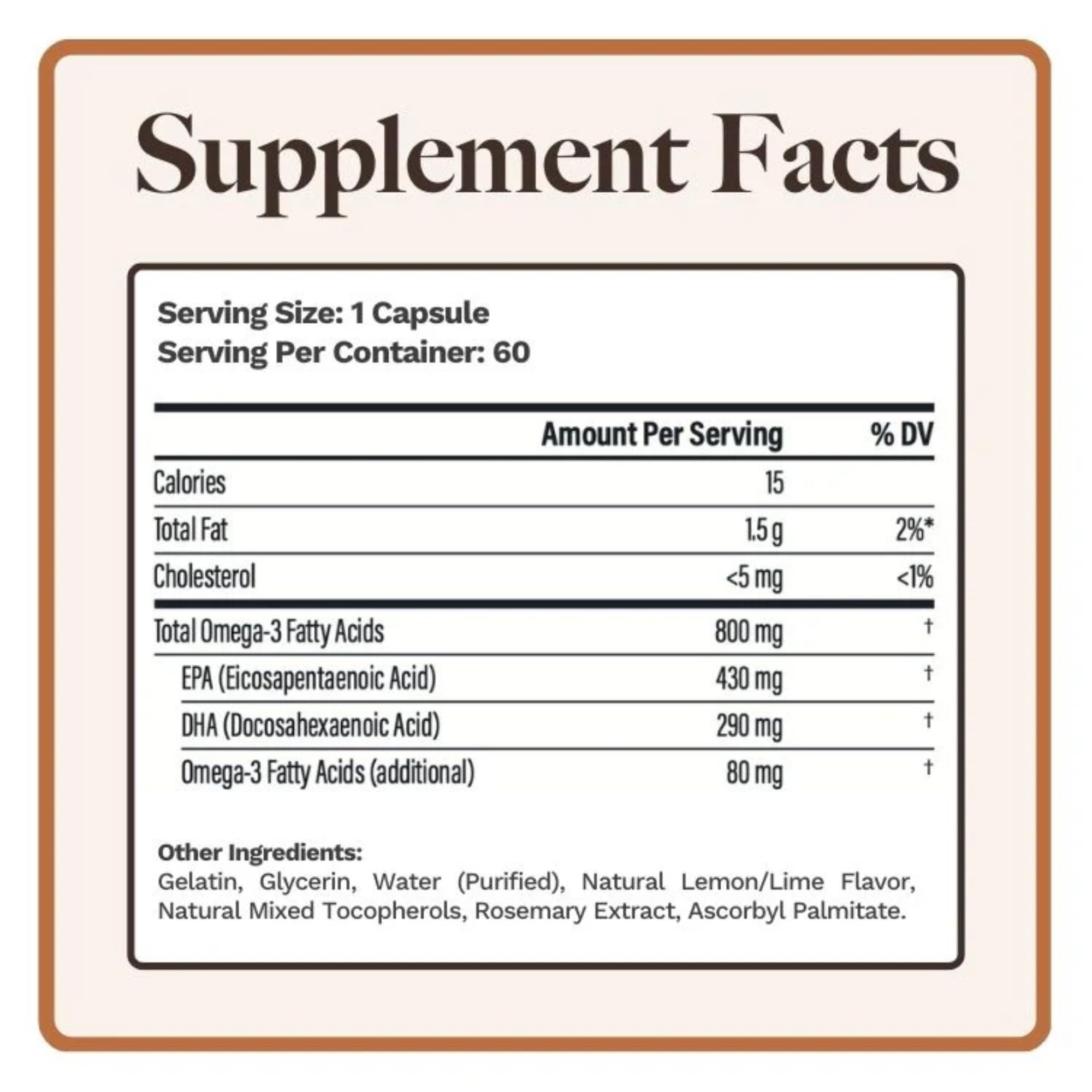 Utzy Naturals Omega-3 bottle with lemon slice suggests refreshing flavor for daily intake.