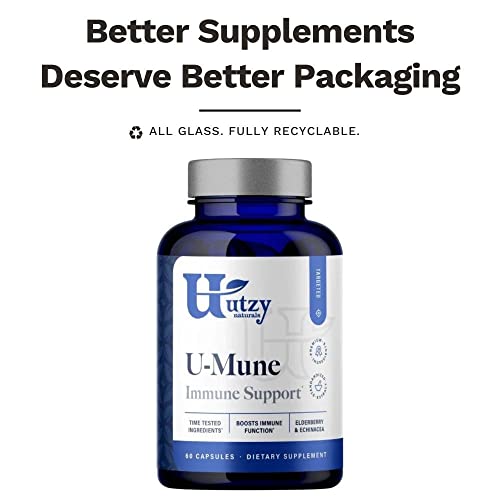 Close-up of Utzy Naturals U-Mune capsules ready for daily immune support.