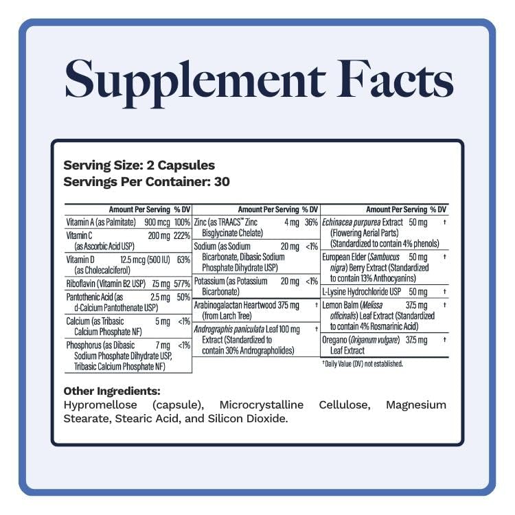 Utzy Naturals U-Mune label detail highlights elderberry, echinacea, oregano blend.