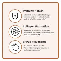 Utzy Naturals Vitamin C Complex vegetarian capsules free of gluten, corn, and yeast.