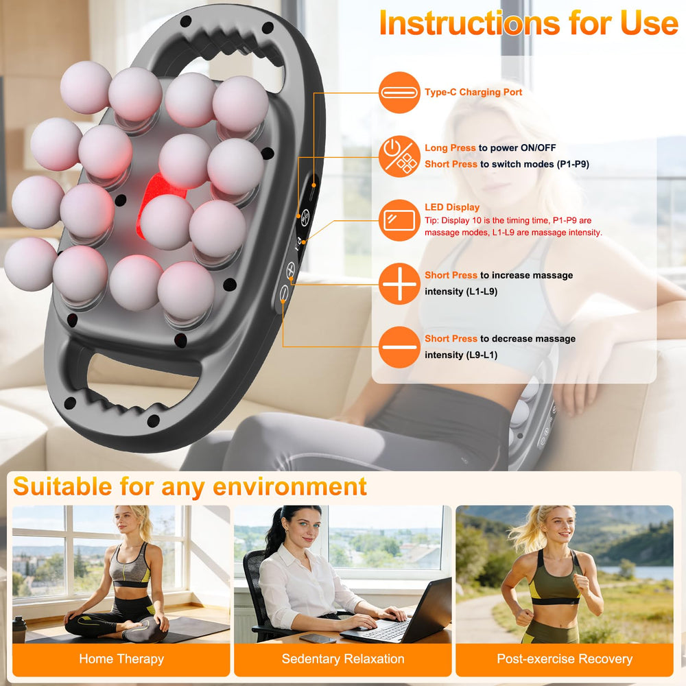 Uwqaqx 2000mAh battery provides extended cordless massage sessions.