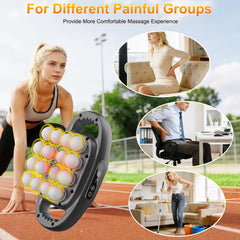 Uwqaqx deep-tissue percussion massager shows multiple heads enabling thorough muscle access.