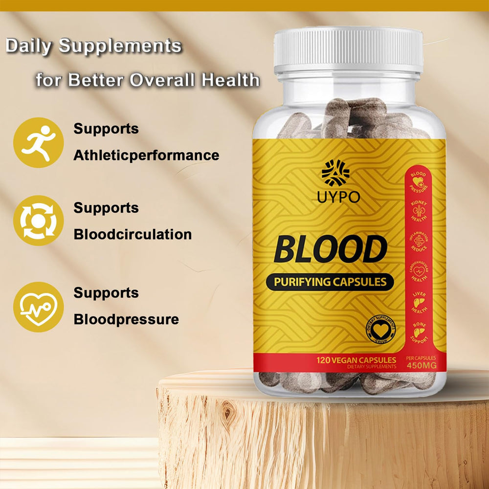 UYPO Blood Purifying Capsules ingredient blend emphasizes natural plant-based formulation.