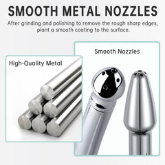 V-Frankness chrome nozzle with seamless edges for safe contact.