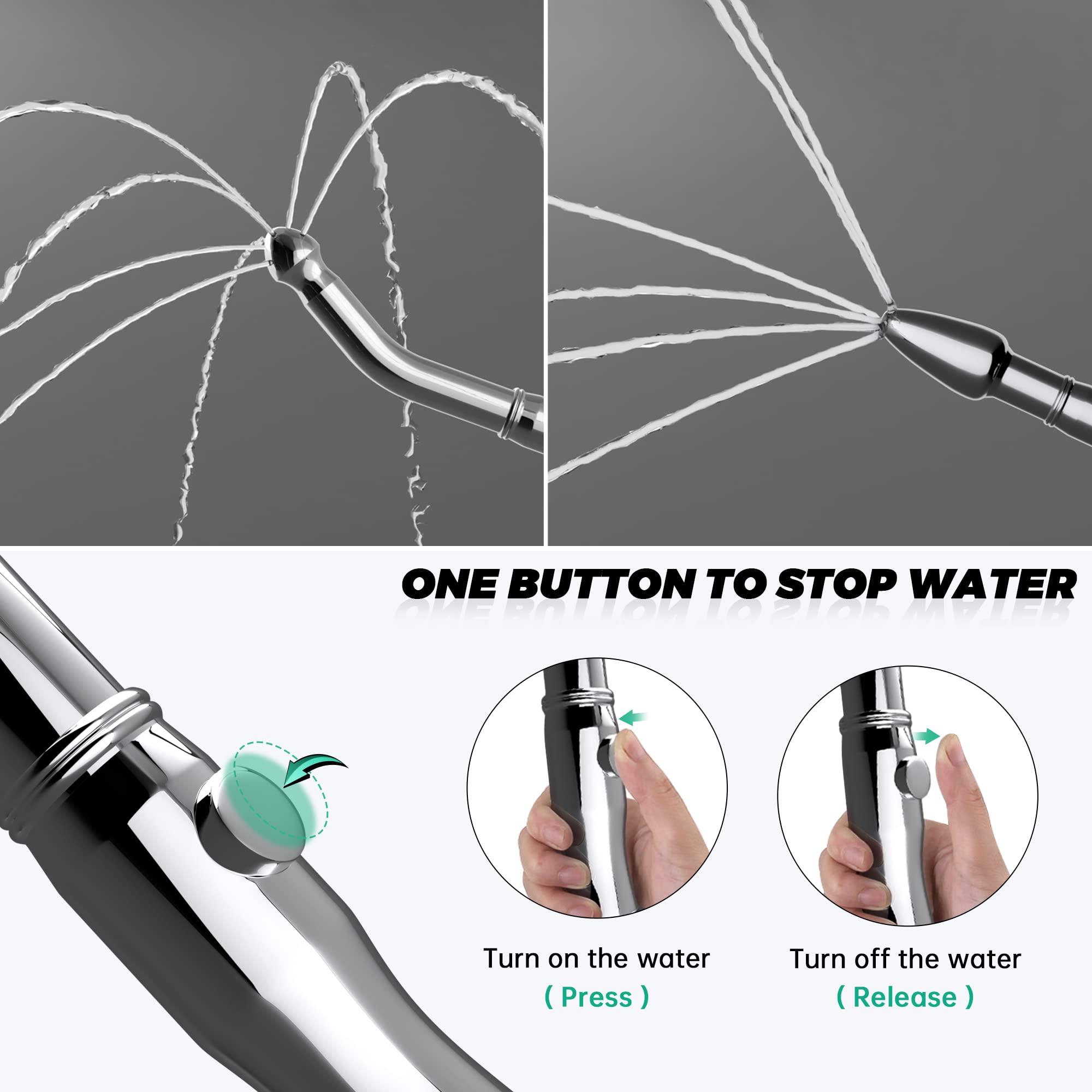 V-Frankness shower enema with diverter for flexible water flow.