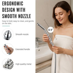 V-Frankness 9-inch silicone nozzle provides gentle, thorough cleansing
