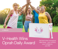 V-HEALTH applicator in hand for easy daily use and comfortable hydration
