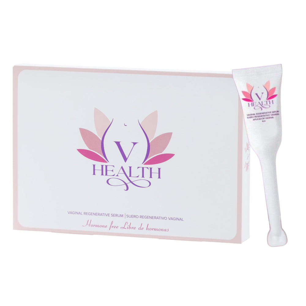 V-HEALTH Advanced Regenerative bottle and packaging showing hydration-focused intimate skin support