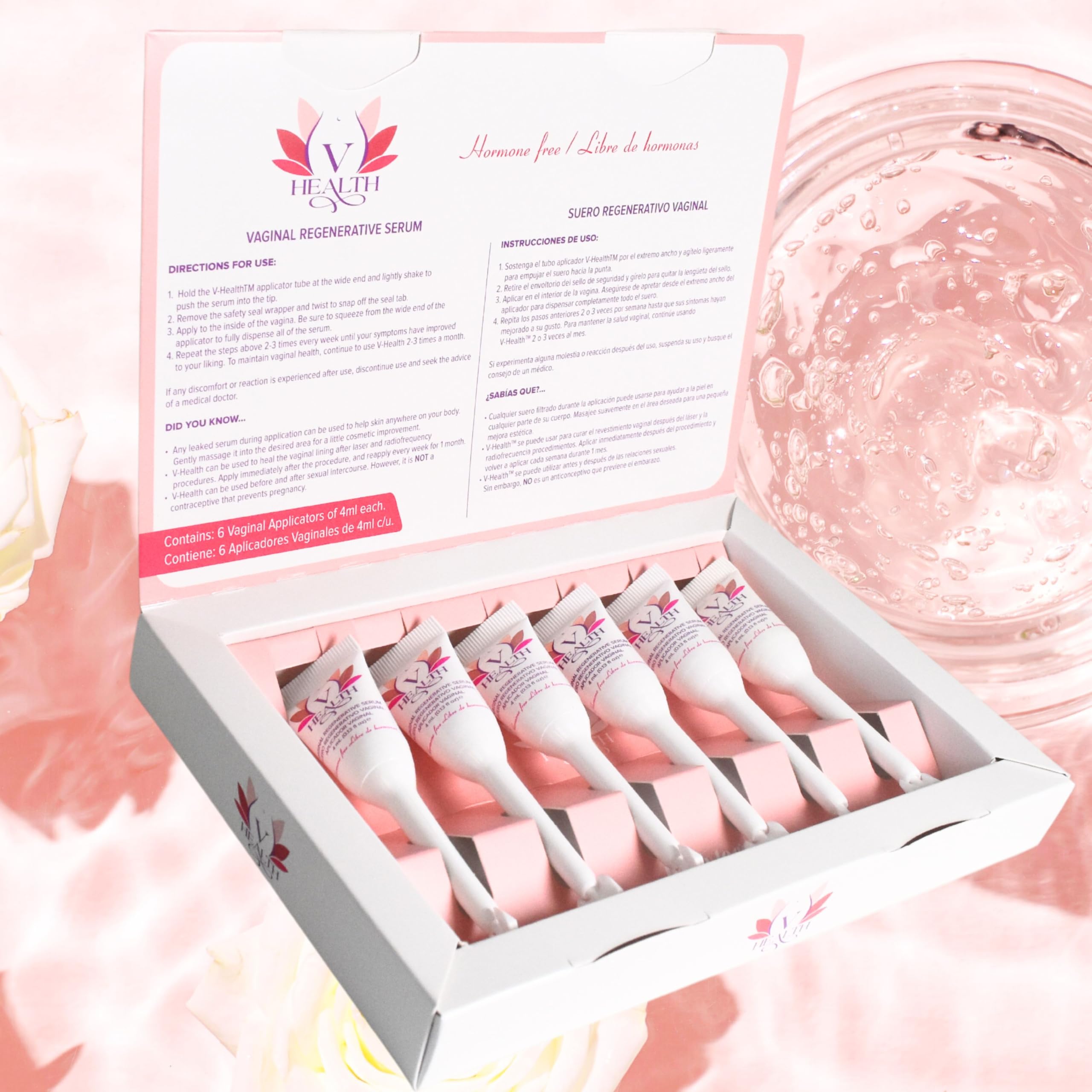 V-HEALTH step-by-step use demonstrates an easy daily ritual