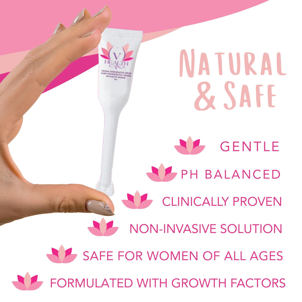 V-HEALTH application scene illustrating moisture restoration and skin softness