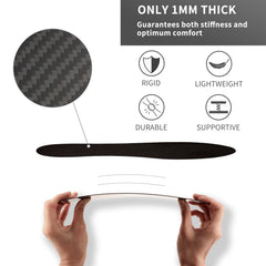 V.Step carbon fiber insole inside a shoe demonstrates full-length rigidity during wear