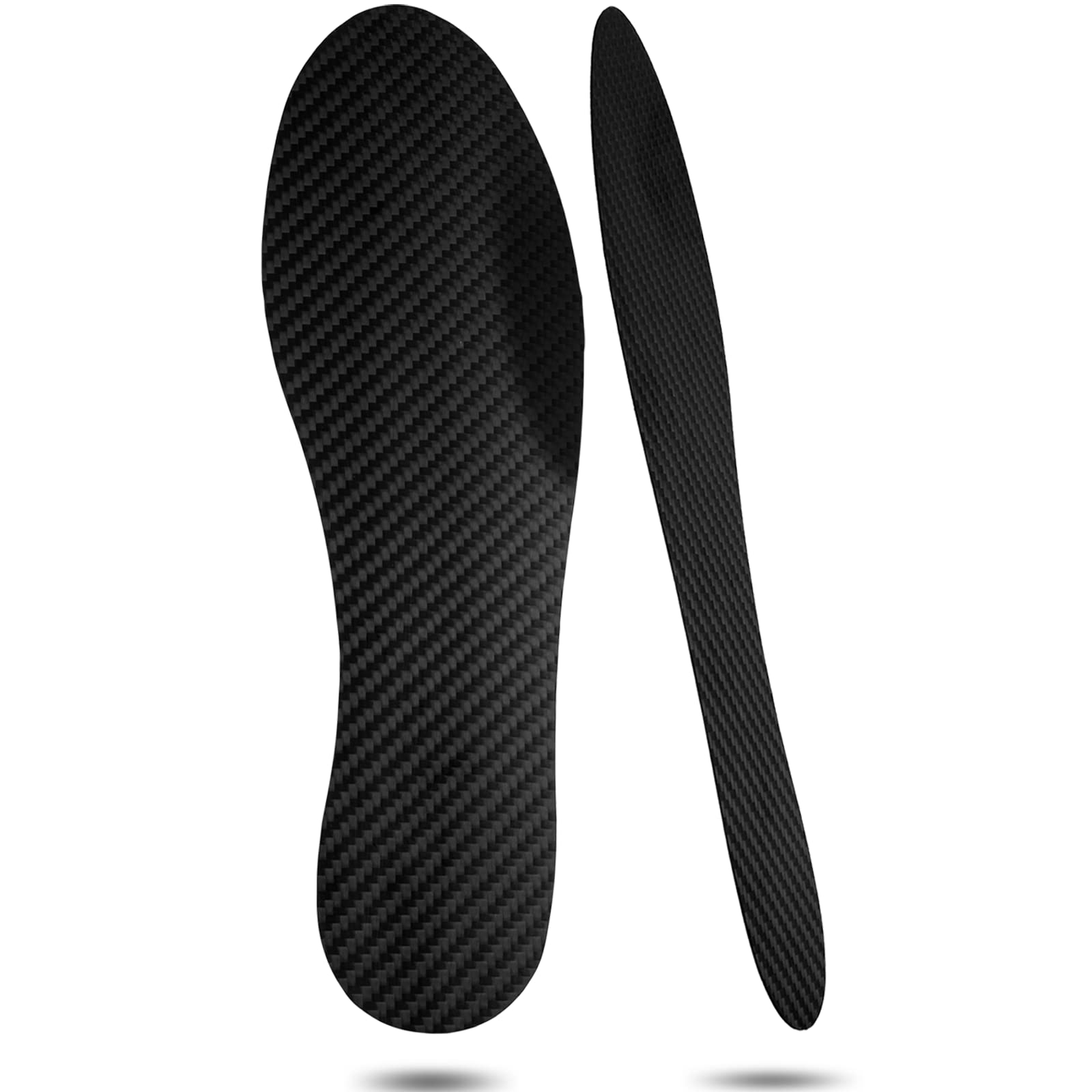 V.Step carbon fiber insole top view showing ultra-thin rigidity for stable support during sports