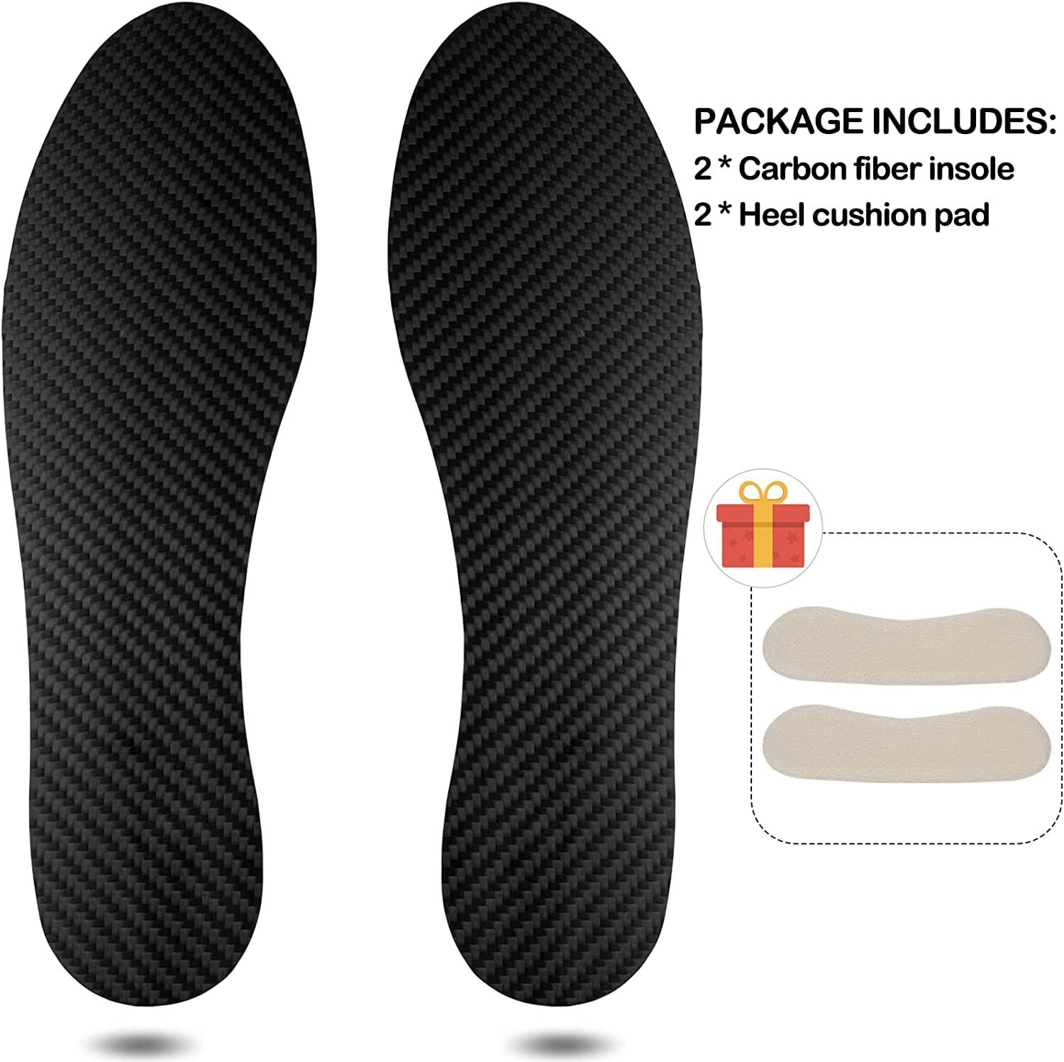 V.Step carbon fiber insoles, packaging-ready presentation, easy to store and gift.