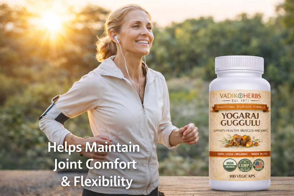 Made in USA seal on Vadik Herbs Yogaraj Guggulu packaging
