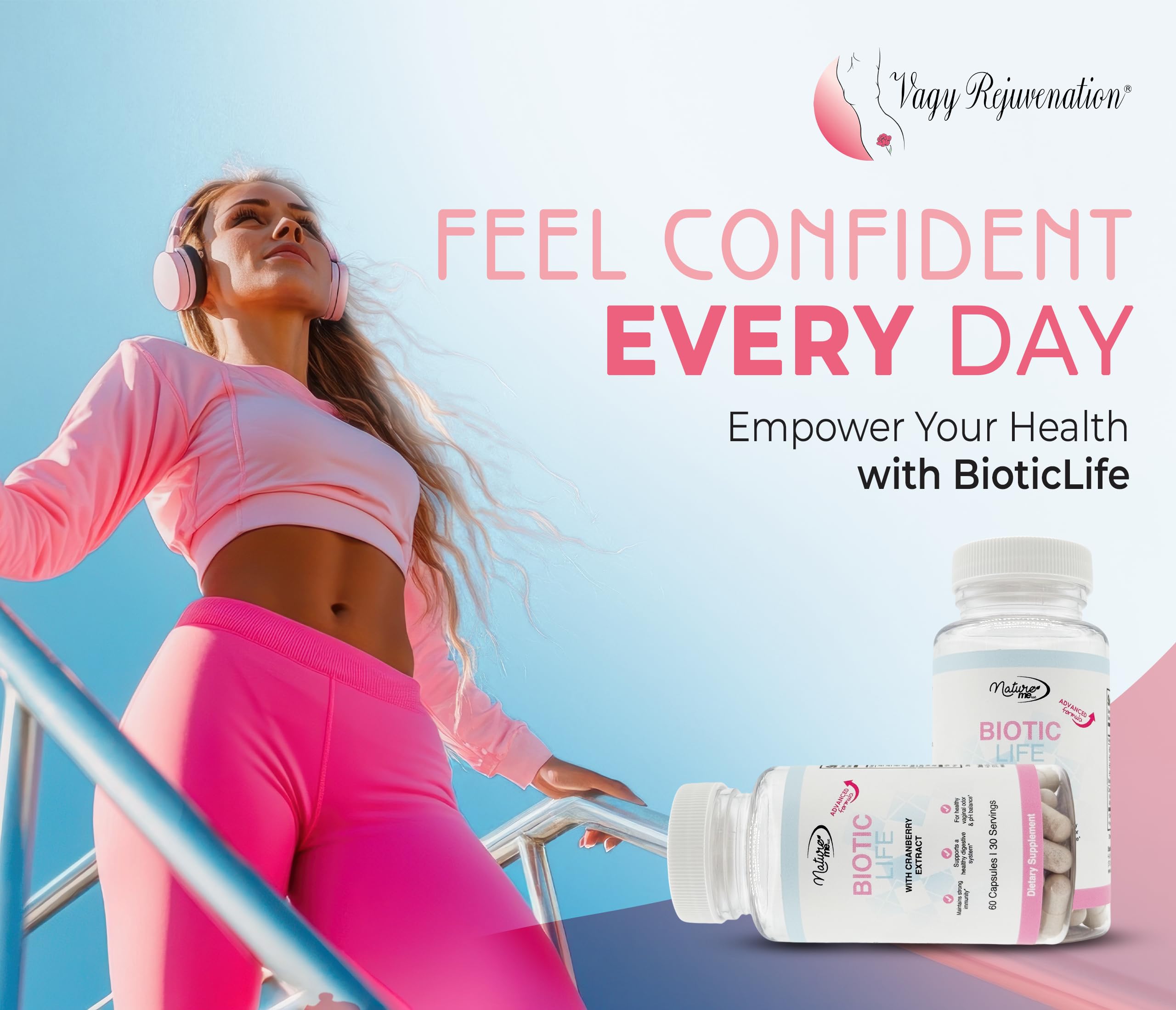BioticLife daily-use setup with capsules and water for routine