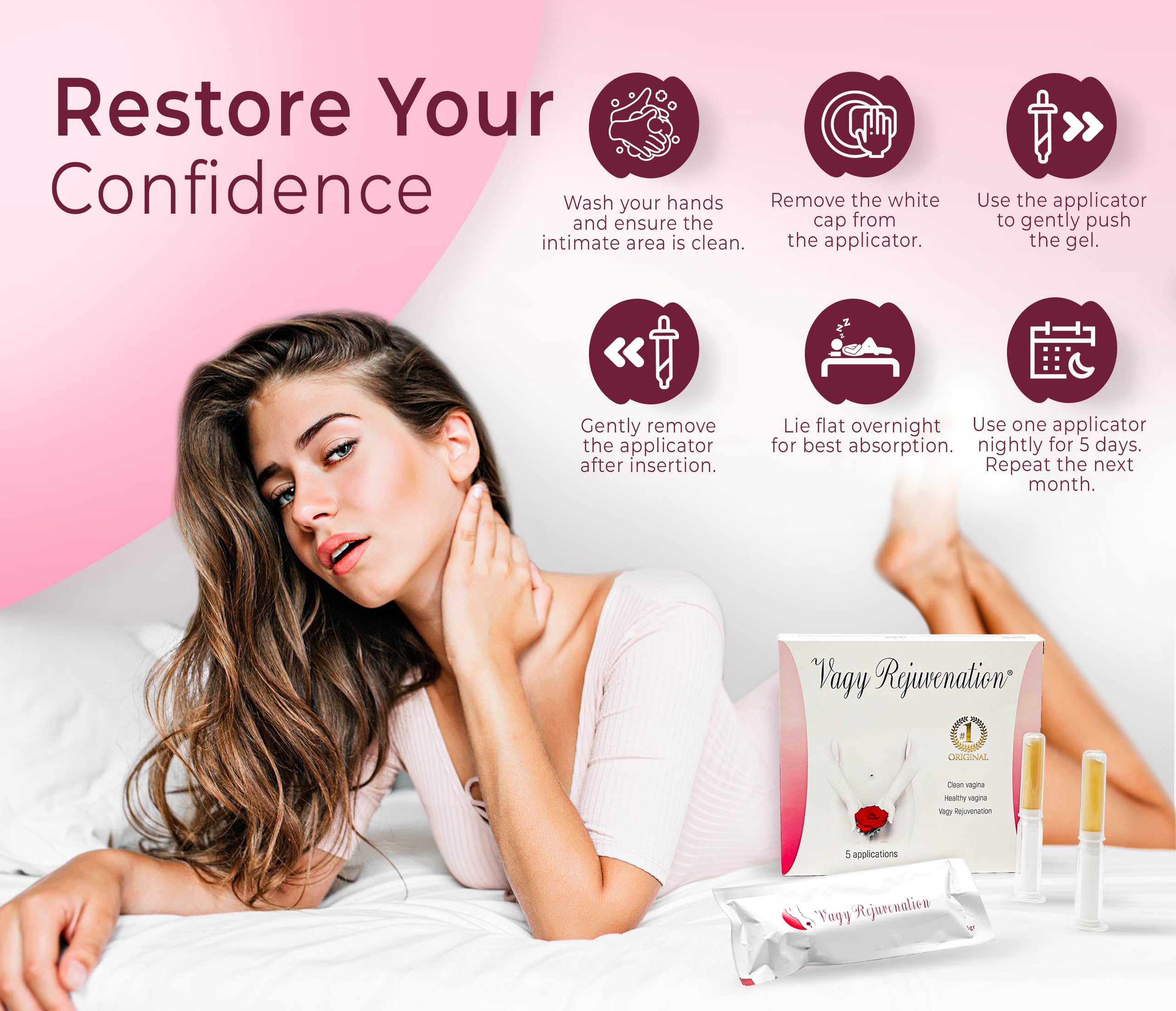 Vagy Rejuvenation Herbal Gels daily routine image conveys easy self-care