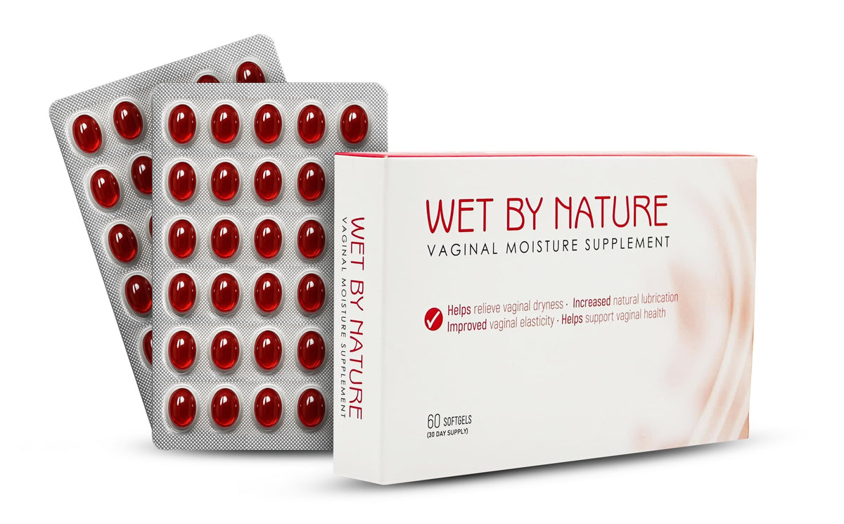Vagy Rejuvenation Wet by Nature bottle with softgels for daily intimate hydration.