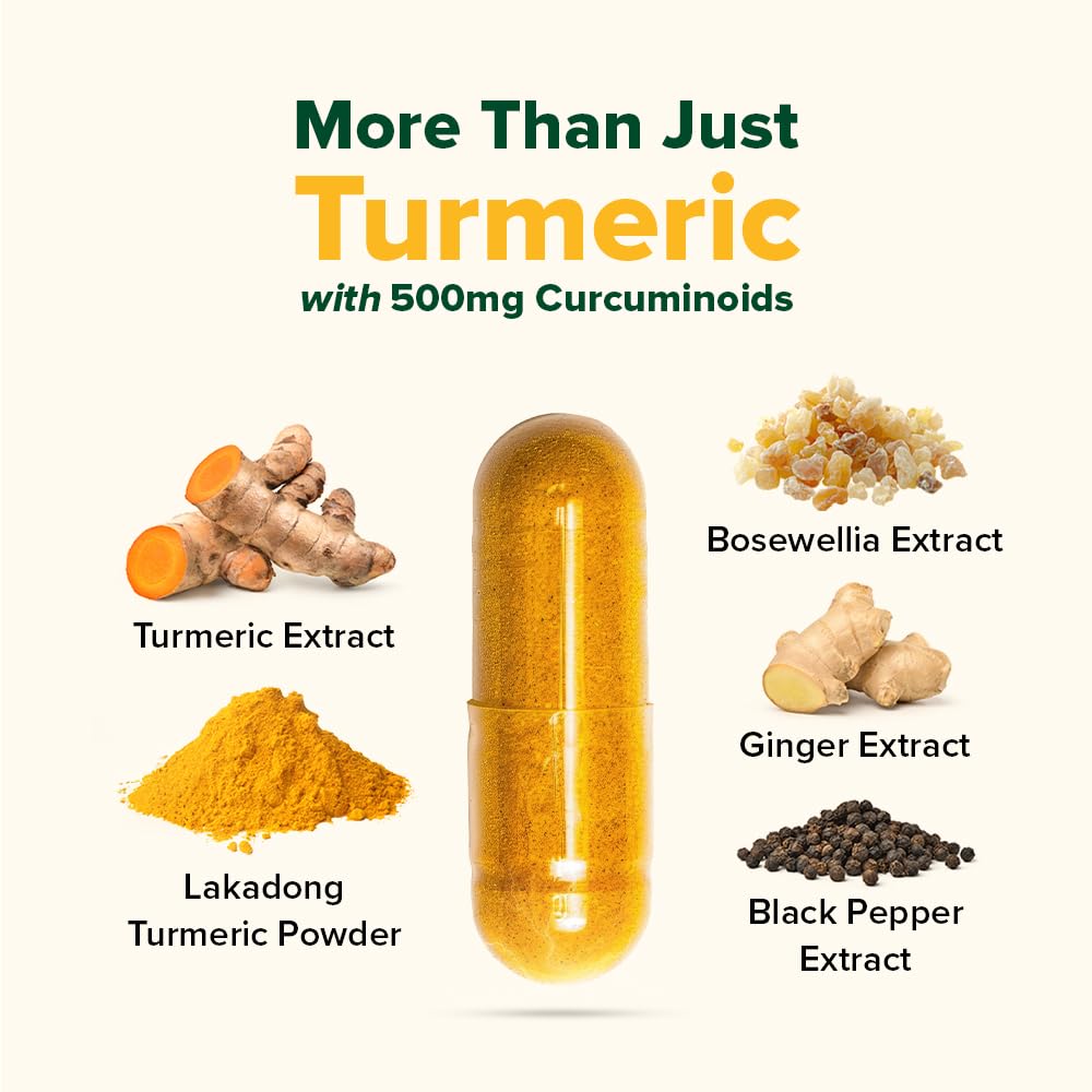 VAHDAM turmeric curcumin capsules close-up; rich curcuminoids content.