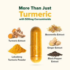 VAHDAM turmeric curcumin capsules close-up; rich curcuminoids content.
