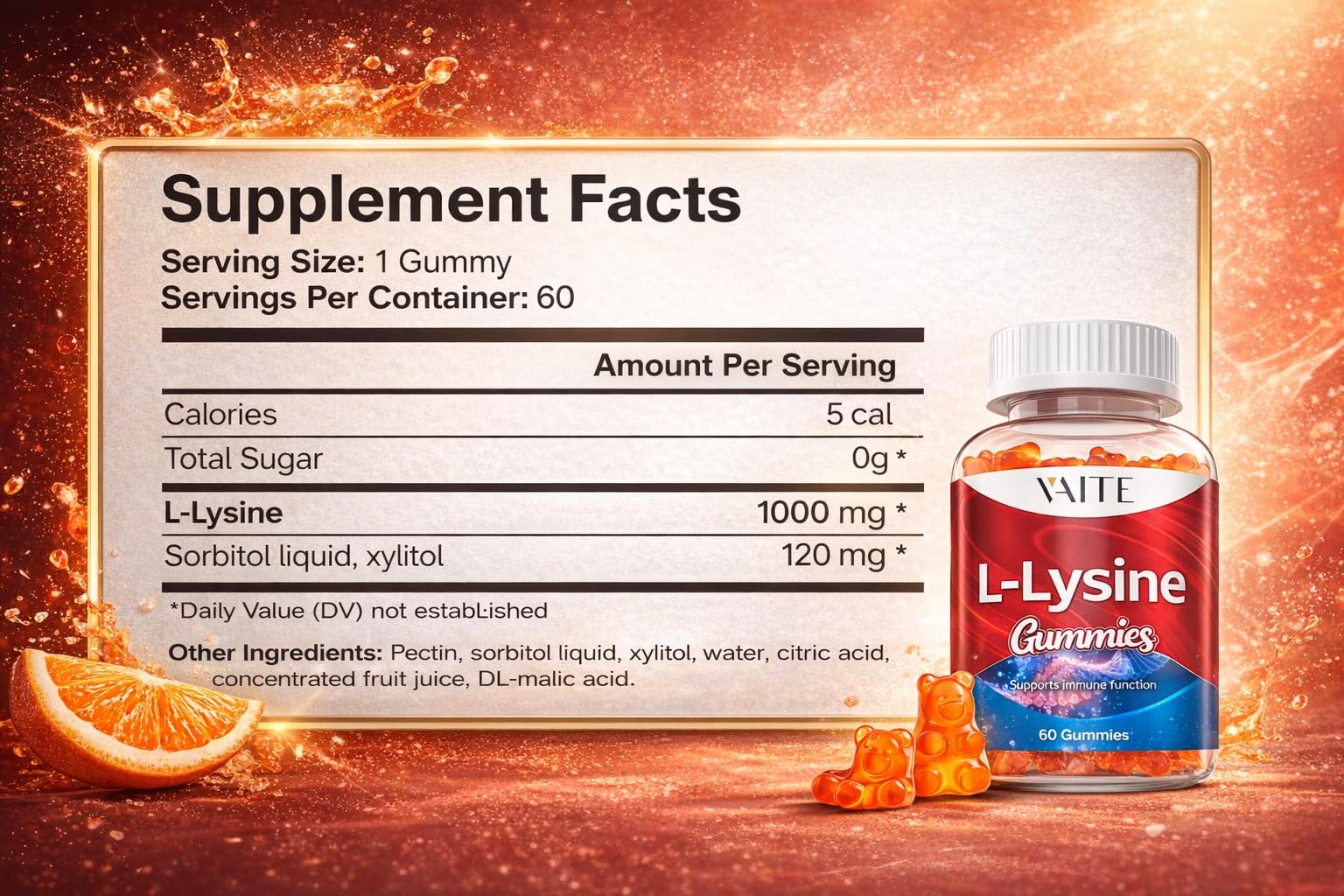 Label focus presents 60 chewables per bottle for everyday use.