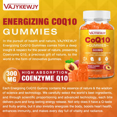 VAJYKEWJY CoQ10 gummies in resealable vegan pouch.