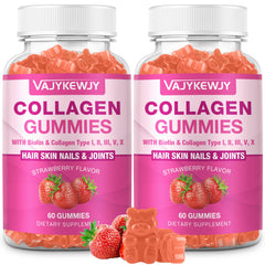 VAJYKEWJY collagen gummies 2-pack bottle—easy daily skin and nail support.