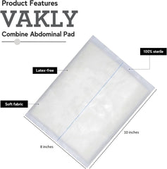 Vakly ABD pad soft outer cover preventing irritation during wound care.