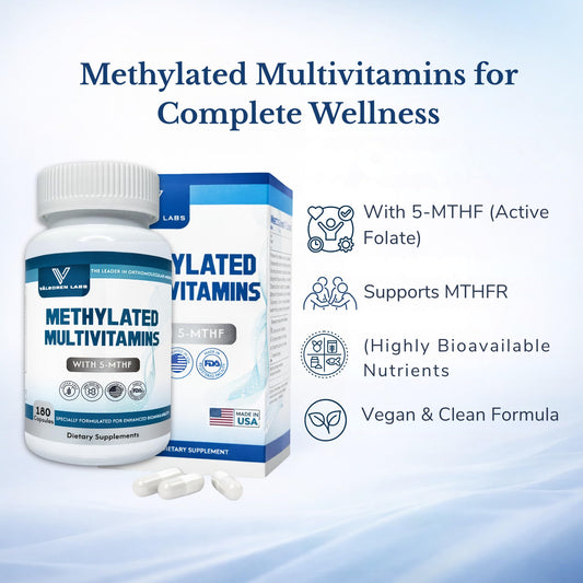 Valboren Labs capsules close-up; bioactive B vitamins for efficient uptake.
