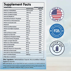 Valboren Labs methylated B vitamins label; clear ingredient details and clean formulation.