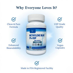 Valboren Labs Methylene Blue Capsules packaging box for long-term daily use.