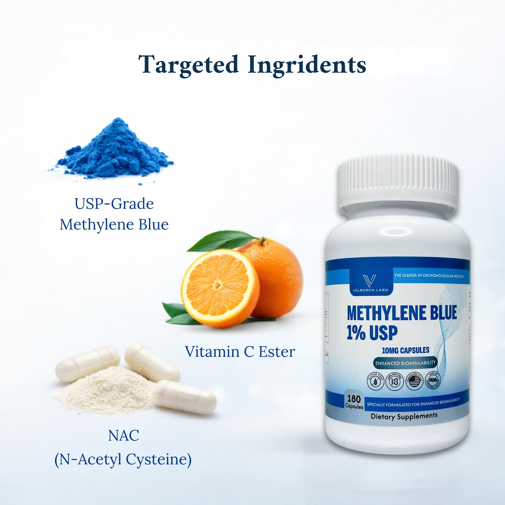 Valboren Labs Methylene Blue Capsules person taking a capsule for focus.