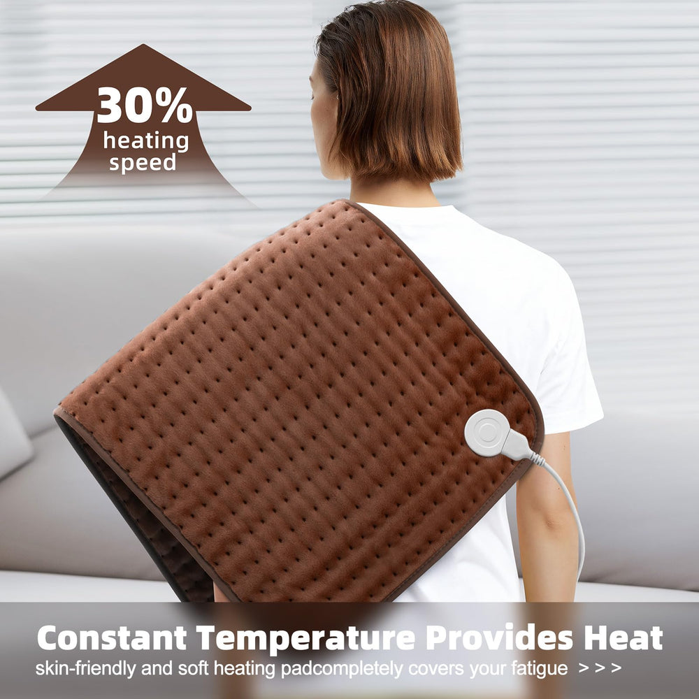 VALGELUIK heating pad offers six heat settings via LCD display.