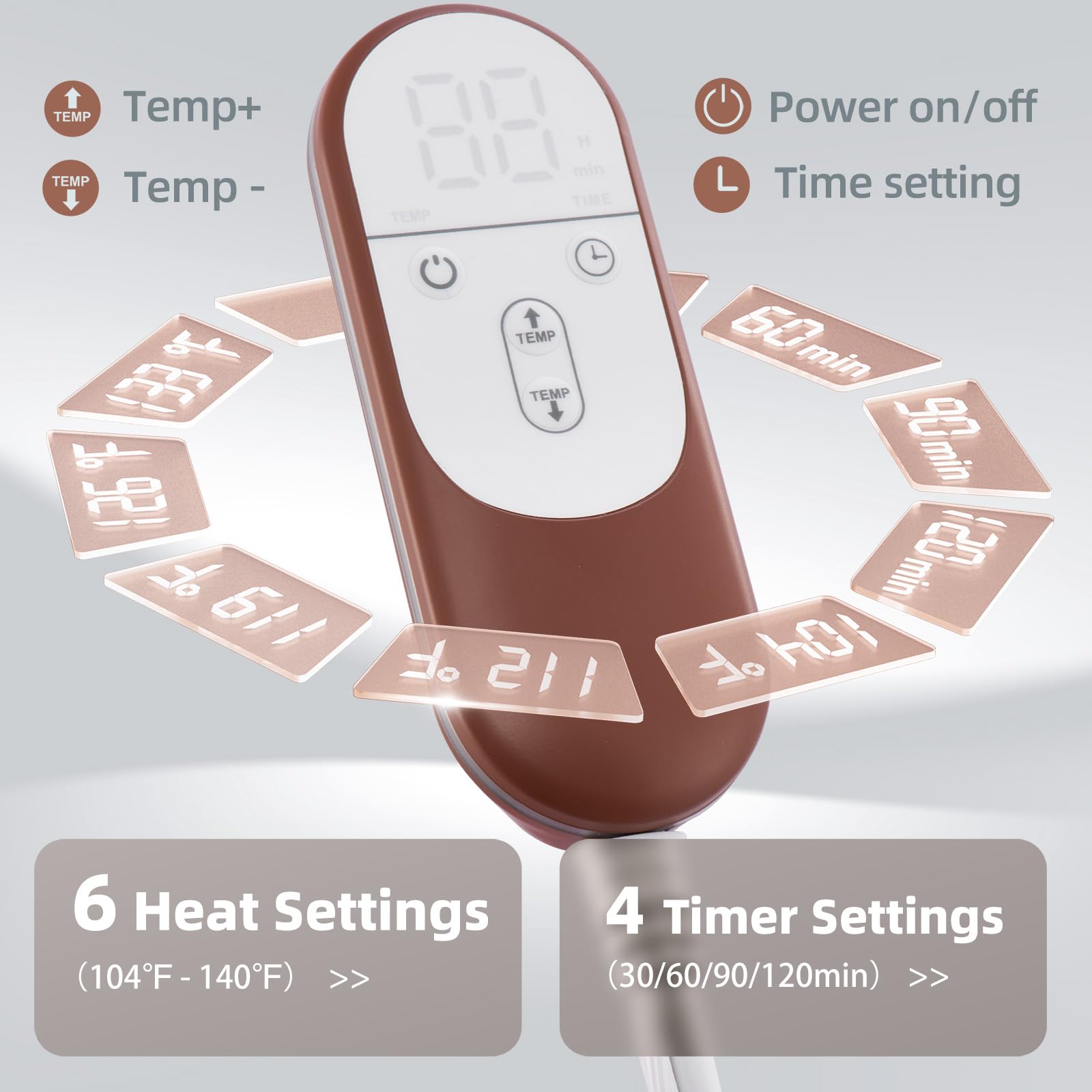 VALGELUIK heating pad shows ultra-soft microplush fabric for luxurious comfort.